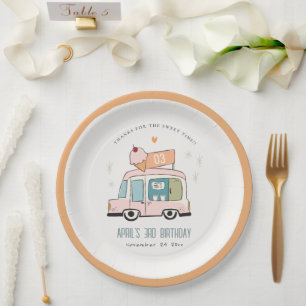 Assiettes En Carton Cute Pastel Sweet Time Glace Cream Camion Annivers