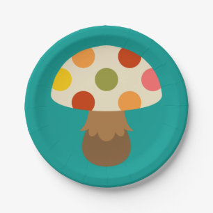 Assiettes En Carton Cute plaque de papier de champignons colorés