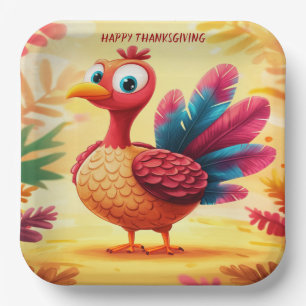 Assiettes En Carton Cute plaque en papier de Turquie Thanksgiving