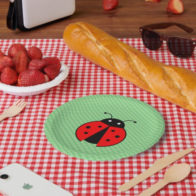Assiettes En Carton Cute plaque papier coccinelle (Pique-nique)