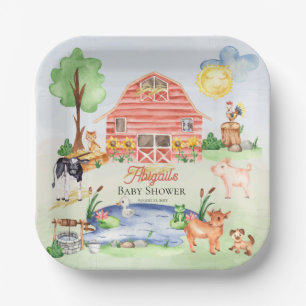 Assiettes En Carton Cute Rustic Farm Animaux Barnyard Baby Showe