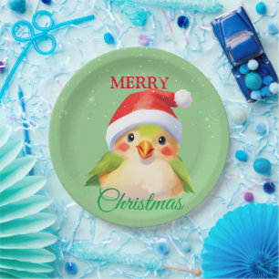 Assiettes En Carton Cute Safari animal oiseau Père Noël Costume de Noë