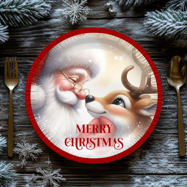 Assiettes En Carton Cute Santa Claus Cartoon Holiday Party Paper Plate (Cute Santa Claus Cartoon Holiday Party Paper Plates

)