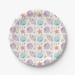 Assiettes En Carton Cute Seashell Shellebré Anniversaire Plaque Papier