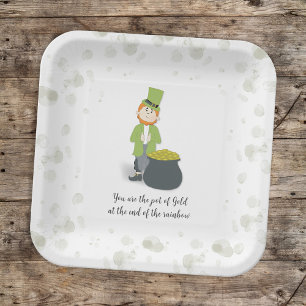 Assiettes En Carton Cute Simple Leprechaun St. Patrick's Day Whimsical
