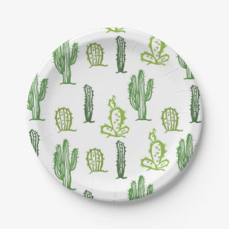 Assiettes En Carton Cute Succulent Joli Cactus en papier vert