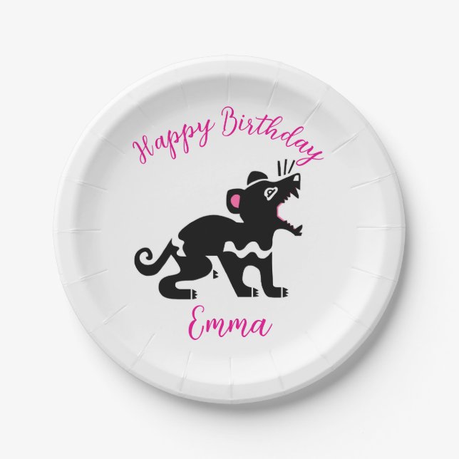 Assiettes En Carton Cute Tasmanie DEVIl - Animaux sauvages - Fête- (Devant)