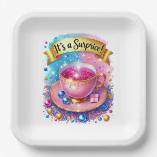 Assiettes En Carton Cute tea gender reveal party 