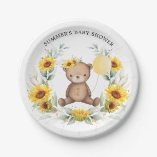 Assiettes En Carton Cute Teddy Bear Baby shower de tournesol 1er anniv