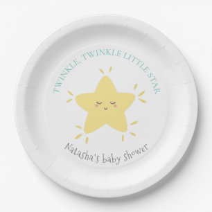 Assiettes En Carton Cute Twinkle Little Star Nursery Rhyme Baby shower