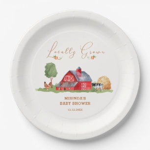 Assiettes En Carton Cute Vintage Farmers Market Barnyard Baby shower