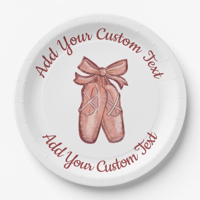 Assiettes En Carton Cute Watercolor Pink Ballet Shots Custom Party (Devant)