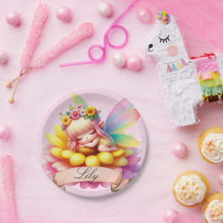 Assiettes En Carton Cute Whimsical Floral Doux Rêves Dormir Fée