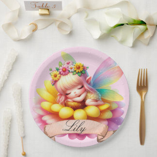 Assiettes En Carton Cute Whimsical Floral Doux Rêves Dormir Fée
