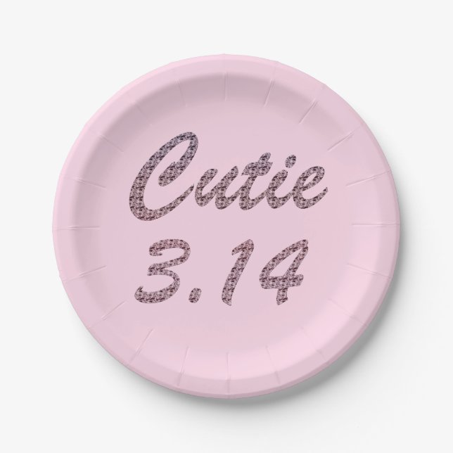 Assiettes En Carton Cutie 3,14 Pi Jour Rose (Devant)