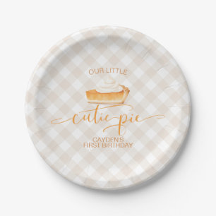 Assiettes En Carton Cutie Pie citrouille pie Chute plaid Premier anniv
