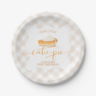 Assiettes En Carton Cutie Pie citrouille pie Chute plaid Premier anniv