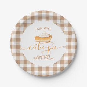 Assiettes En Carton Cutie Pie citrouille pie Chute plaid Premier anniv
