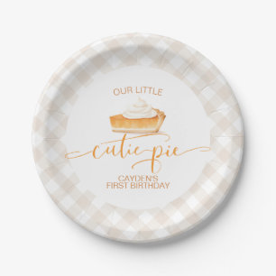 Assiettes En Carton Cutie Pie citrouille pie Chute plaid Premier anniv