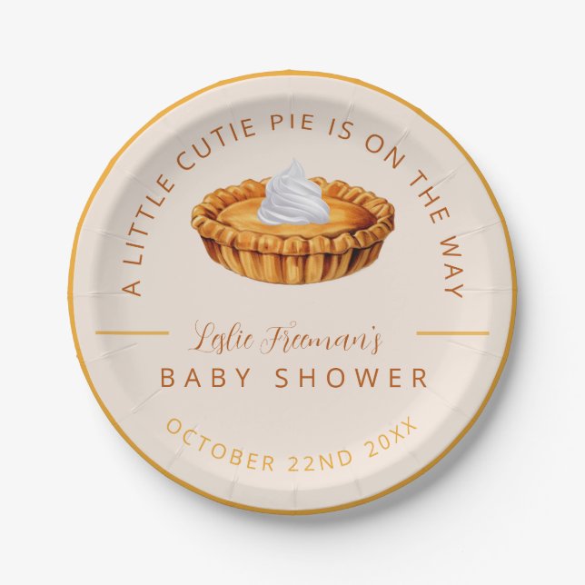 Assiettes En Carton Cutie tarte Thanksgiving Baby showers Plaques (Devant)