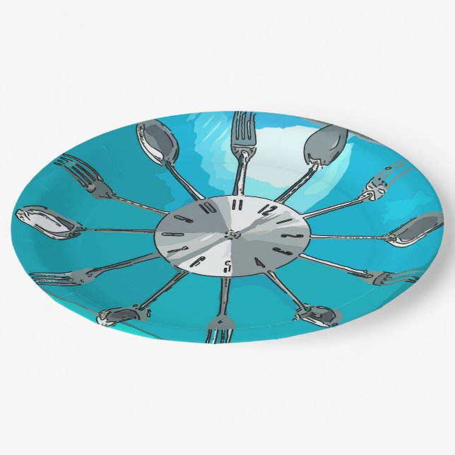 Assiettes En Carton Cutlery O'clock (Angle)