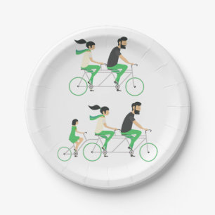 Assiettes En Carton Cycliste Tandem