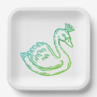 Assiettes En Carton Cygne dans la couronne