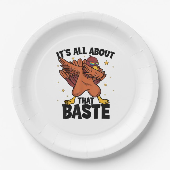 Assiettes En Carton Dabbing Thankgiving Turquie Tout Sur Ce Baste (Devant)