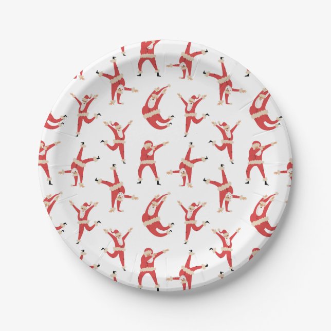 Assiettes En Carton Dabing Père Noël Fun Motif de Noël (Devant)