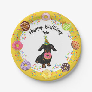 Assiettes En Carton Dachshund amusant Plaque de papier de fête d'anniv
