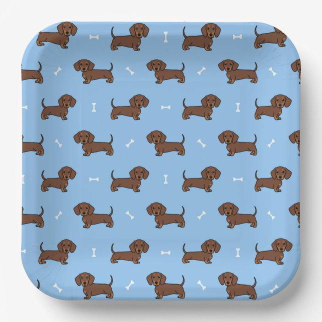 Assiettes En Carton Dachshund Dog  (Recto)