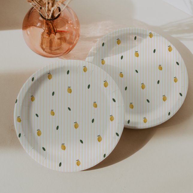 Assiettes En Carton Dainty Lemon Fête Motif (Créateur téléchargé)