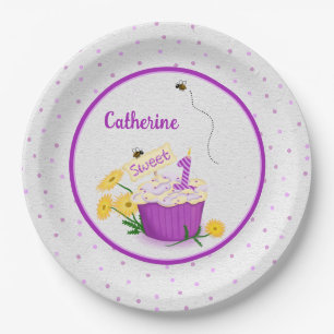Assiettes En Carton Daisy Fleur sauvage Girl 1er Anniversaire Plaque p
