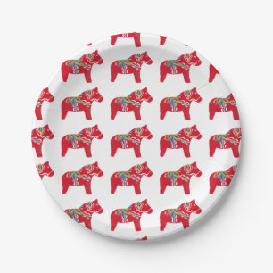 Assiettes En Carton Dala Horse Dîner Plaque
