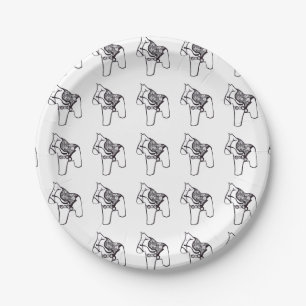 Assiettes En Carton Dala Horse par Julia Persson-Morrill Plaque papier