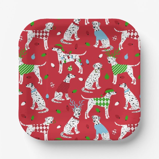 Assiettes En Carton Dalmatie de Noël (Recto)