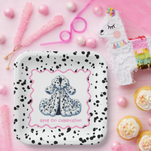 Assiettes En Carton Dalmatie Imprimer Anniversaire   Black and White p