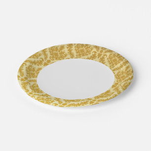 Assiettes En Carton Damas d'or