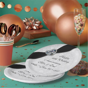 Assiettes En Carton Damask 60e anniversaire de Mariage