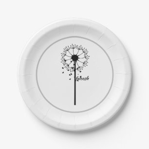 Assiettes En Carton Dandelion dans le Vent du Jardin