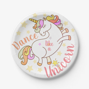 Assiettes En Carton Danse comme une Licorne Personnalisé