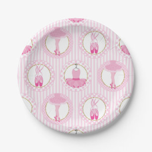Assiettes En Carton Danse de ballet rose - Danse de Ballerina Tutu