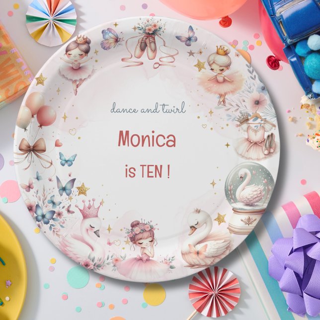 Assiettes En Carton Danse et tournoiement adorable ballerine ballet en (Créateur téléchargé)