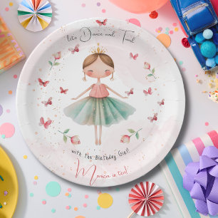 Assiettes En Carton Danse et tournoiement de ballerine mignonne pour l