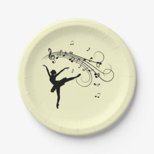 Assiettes En Carton Danse Extraordinaire Ballerina avec musique Jaune