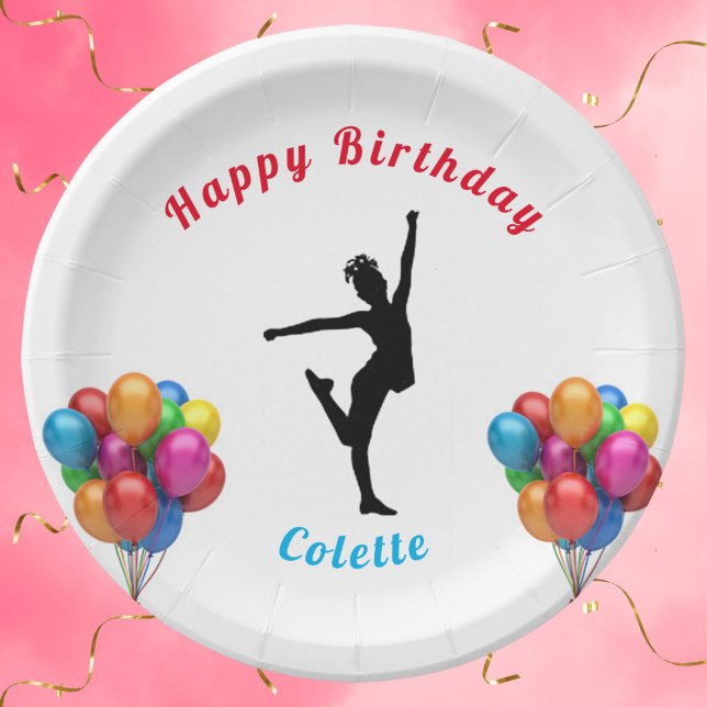 Assiettes En Carton Danse Joyeux Balloons Anniversaire Plaques en papi (Créateur téléchargé)