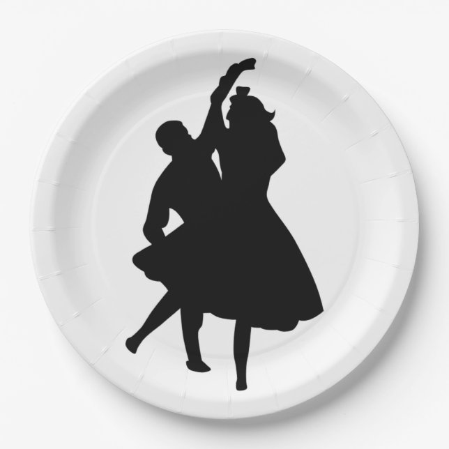 ASSIETTES EN CARTON DANSEURS DE SILHOUETTE (Devant)