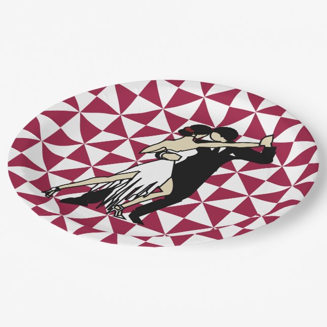 Assiettes En Carton Danseurs de tango (Angle)