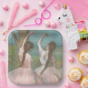 Assiettes En Carton Danseurs en Pink Edgar Degas