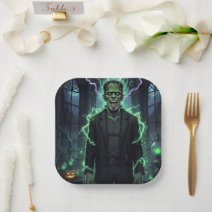 Assiettes En Carton Dark Gothic Frankenstein Halloween Déplaisant